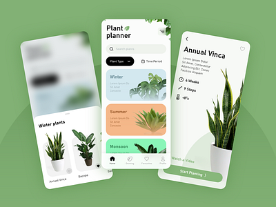 Plant planner app adobexd app design design planner app plant plant planner app trend ui user interface