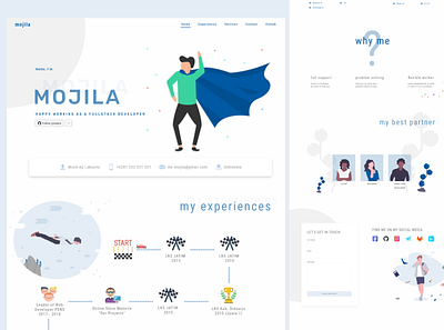Mojila - Portofolio Website app branding dashboard design flat illustration landing page portofolio ui ux vector web website website design