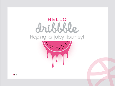 Hello Dribbble- Expecting a juicy journey! first shot hello dribble mogulfox watermelon
