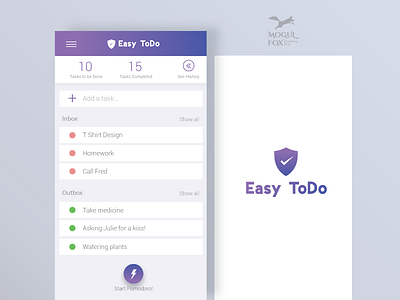 UI/UX design for an Android ToDo Application app ui