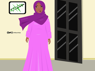 Najma art hijabi illustration nigeria vector