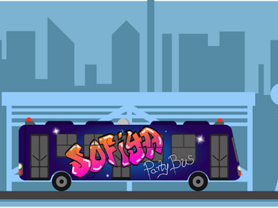 Party bus party bus illustration