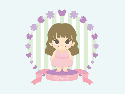 Little Aliona card cute girl illustration little