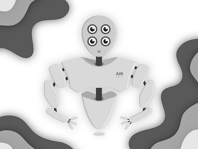 A I R - Artificially Intelligent Robot ai artificial intelligence character character art character concept clean energy droid future illustration intelligent systems magnetic levitation robot