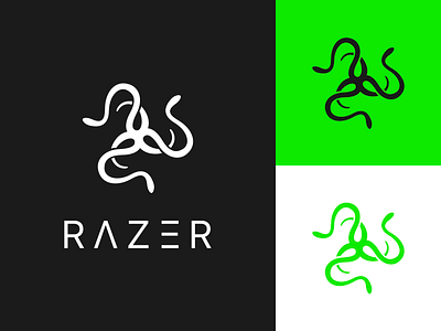 RAZER - For Gamers. By Gamers. branding concept design gaming gaming logo logo logo design concept razer vector