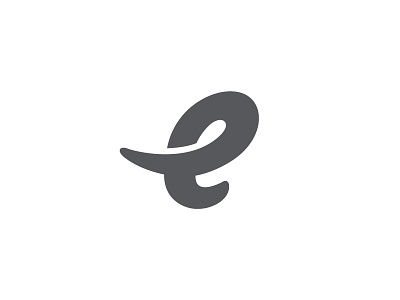 E For Elephant animal e elephant logo mark symbol type