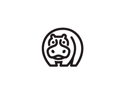 Hippo Line animal george bokhua hippo identity logo mark milash symbol
