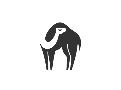 Camel animal camel desert logo mark negative space
