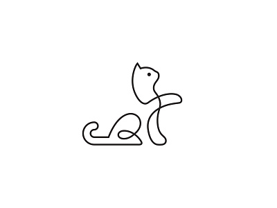 Black Cat Line cat design identity illustration logo logotype mark symbol