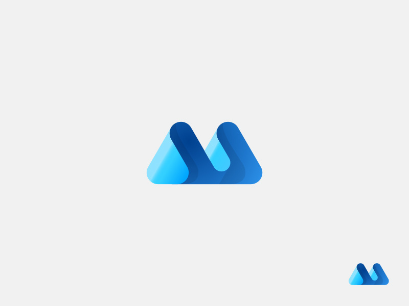 M Monogram logo mark symbol identity design logotype illustration monogram m