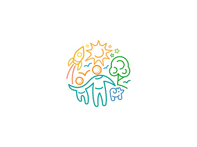 A Happy Place In Color* design identity illustration logo logotype mark symbol