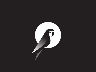 Parrot bird design identity illustration logo logotype mark moon night parot symbol