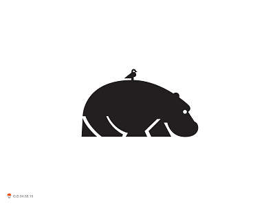 Hippo With Bird bird design hippo identity illustration logo logotype mark symbol