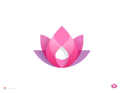 Pink Lotus flower identity logo lotus mark nature pink symbol