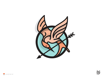 Mockinjay bird identity logo mark mockingjay symbol