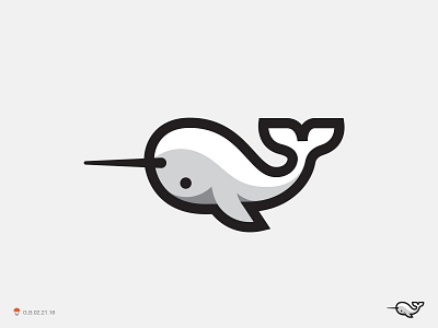 Narwhal 2* bird fish identity logo mark narwhal symbol whale