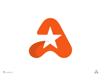 A Star design identity logo logotype mark orange star symbol