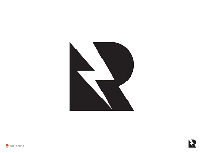 Thunder R identity letterform logo mark symbol