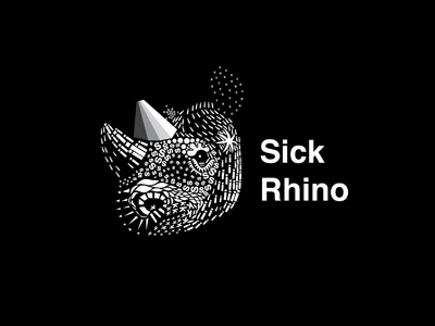Sick Rhino Dribble design illustration logo