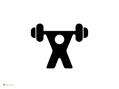 Weightlifter experiment icon identity logo mark sketch symbol typography
