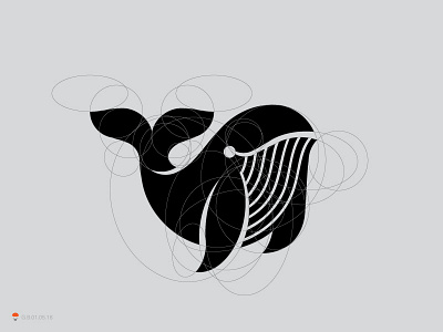Whale grid icon identity logo mark sketch symbol typography
