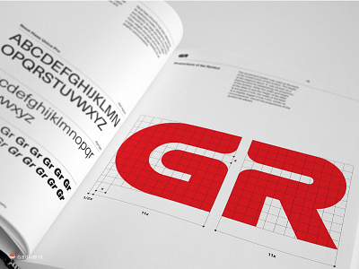 a spread from Georgian Railway guidelines identity logo mark symbol typography