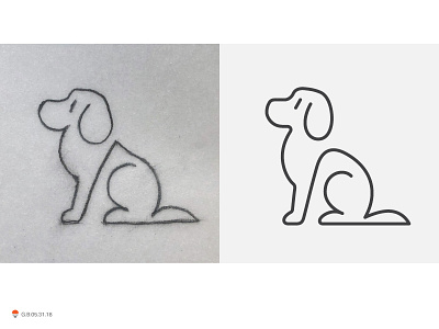 Line Dogs experiment icon identity logo mark sketch symbol typography