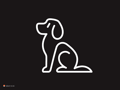 dog line experiment icon identity logo mark sketch symbol typography