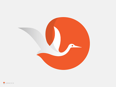 Stork bird identity logo mark