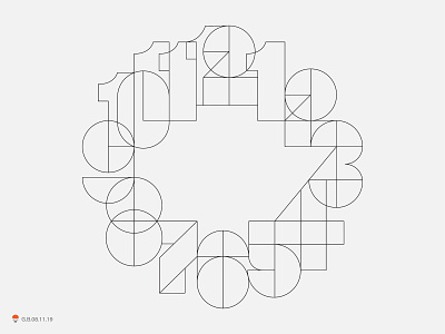 Clock Numbers design logo number