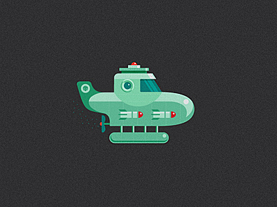 Green Submarine illustration milash submarine