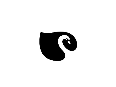 Swan bird logo mark milash negative space swan
