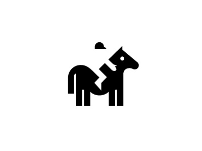 Nude Jockey on a Horse animal horse logo mark milash negative space symbol