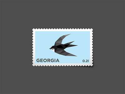 Swallow Stemp bird logo mark milash stamp swallow