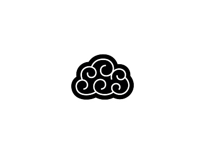 Brain cloud brail cloud logo mark symbol