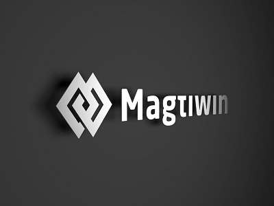 Magtiwin 3d logo mark monogram mw symbol
