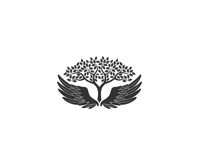 Tree wing branding design emblem logo creative round icon illustration logo logo design modern tree typography vector wing