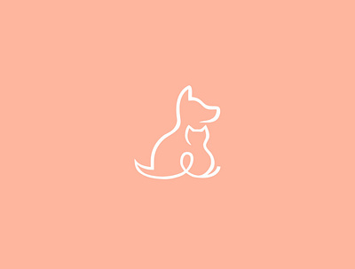 dog cat brand branding cat cat logo design dog dog logo dogs emblem logo creative round illustration logo design orange color typography