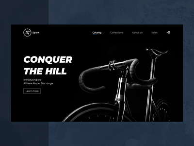 Landing page for sport bicycle website. bicyle black white design landing page minimal we design