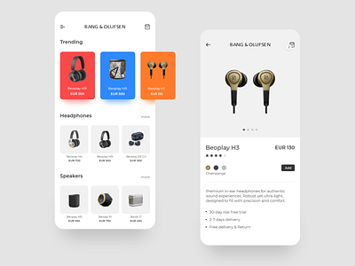 Bang & Olufsen app clean app design design minimal ui uidesign uipractice ux ui design