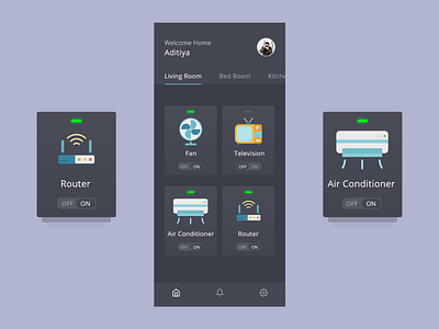 Dashboard for home automation app