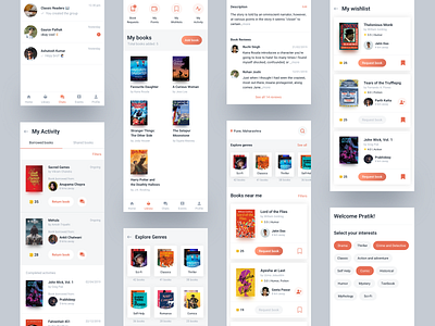 ShareRead - Book sharing app android app design book book sharing clean app design design india minimal share typography ui uipractice uiux design