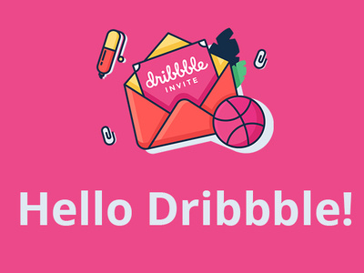 Dribbble Invite design flat icon illustration vector