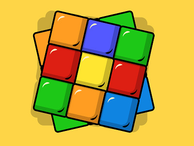 Rubik s cube design illustration illustrator red rubiks cube