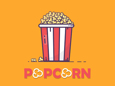 popcorn fast food illustrator popcorn red