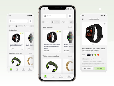 E Commerce App Design android design app design app ui design branding design e commerce ecommerce ecommerce app design electronics graphic design ios app design minimal ui design mobile design product design product page ui ui design uiux user interface design watch shop