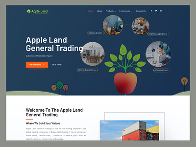 Home Page Design for Apple Land General Trading app design app ui design apple apple land hero hero image home page design homepage illustration landing page design product design trading ui ui design uiux user interface design ux web design web ui website design