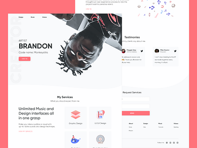 003 - Landing page artist branding design landing page landing page design landingpage portfolio ui ux