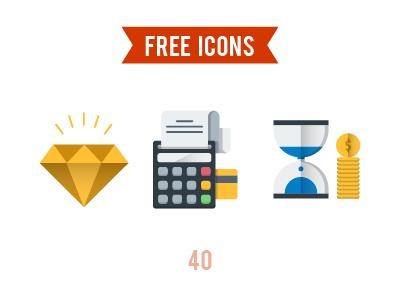 Free Shopping And Retail Icons business collection flat gemstone icons payment retail set shopping time is money