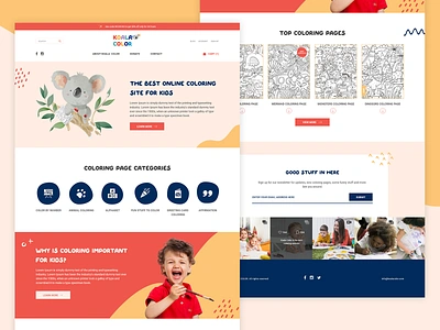 trendy coloring website for kids child children coloring design illustration kid kids minimal paint painting typogaphy typography ui ui design uidesign uiux web web design website